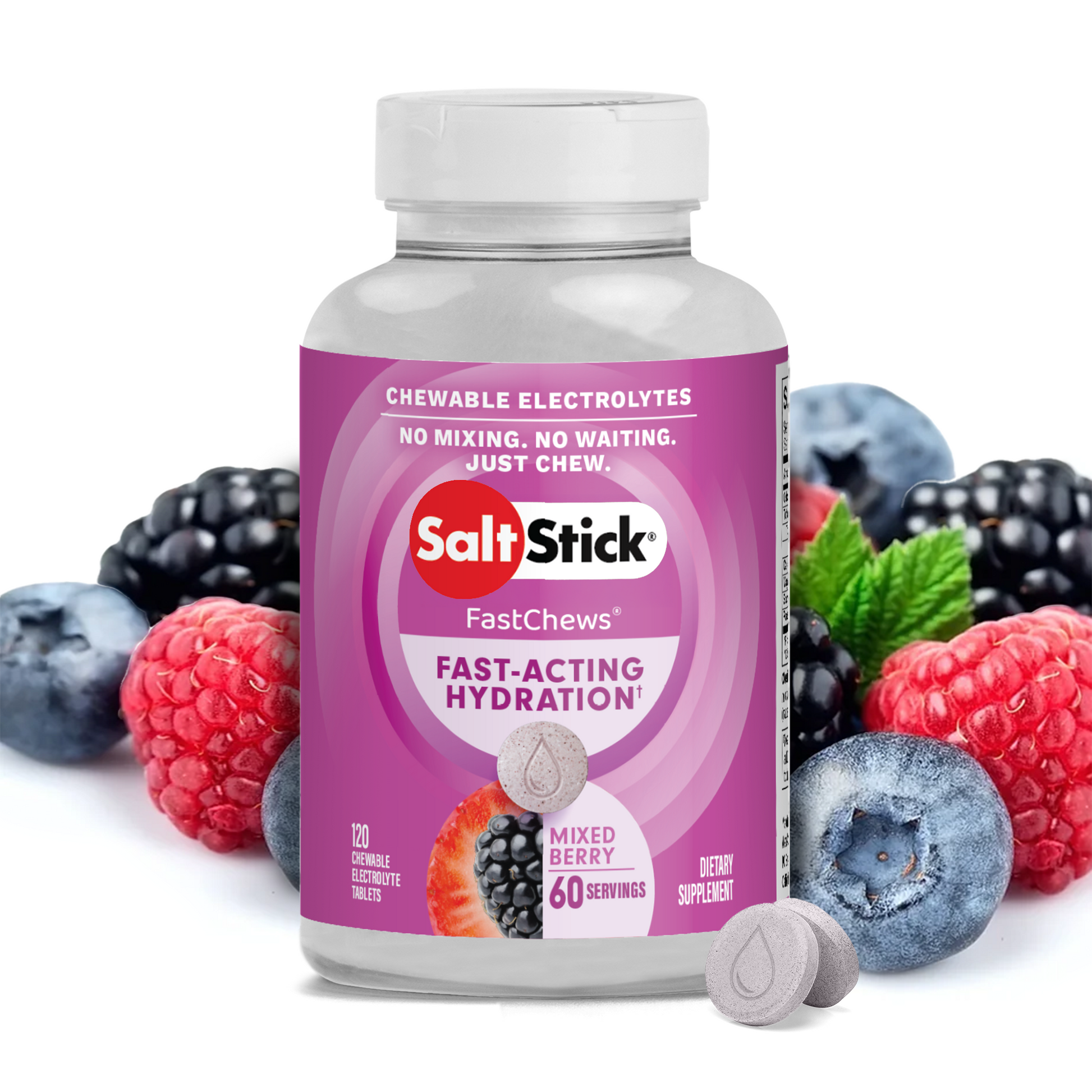 SaltStick FastChews Mixed Berry 120ct Bottle
