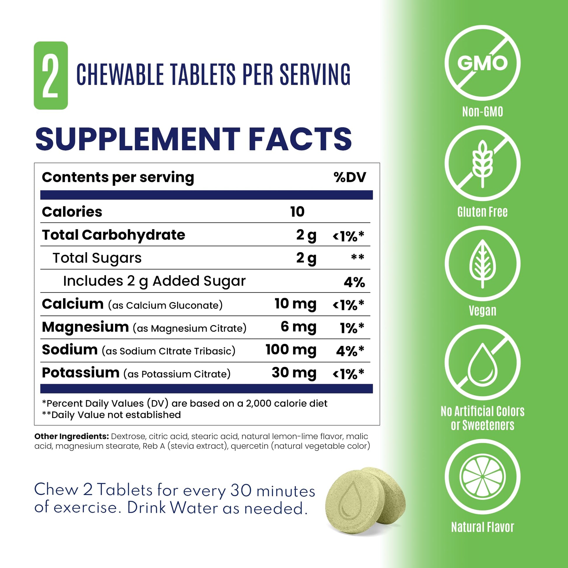 lemon lime fastchews supplement facts panel