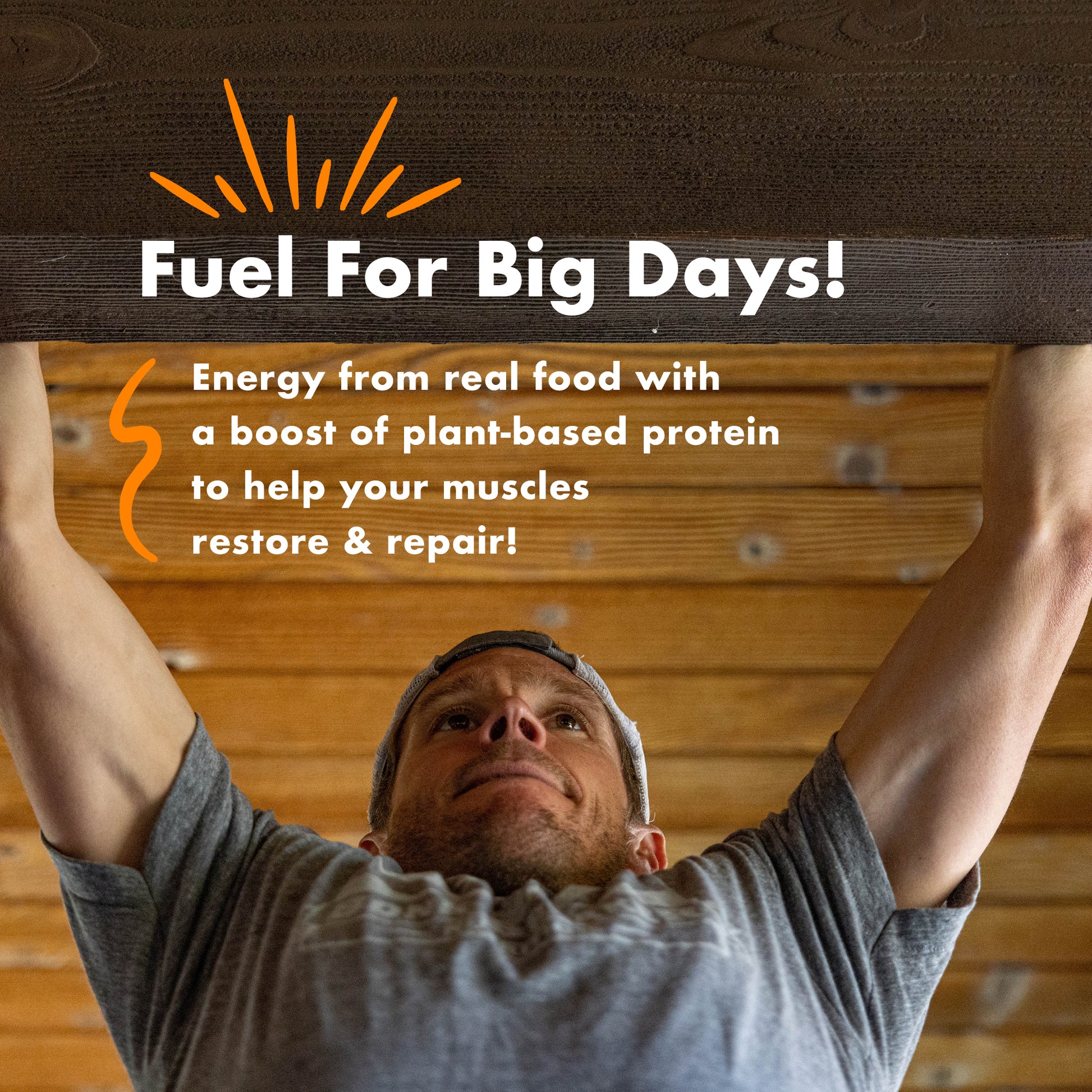 Plant Based Protein Bars - Fuel for big days. Energy from real food with a boost of plant-based protein to help your muscles restore & repair.