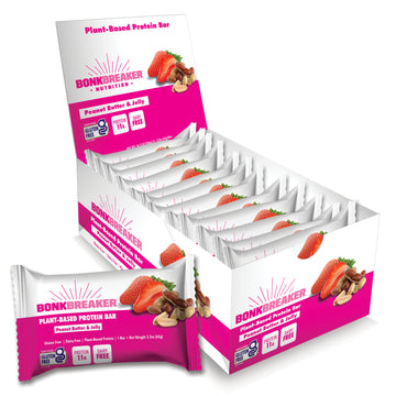 Peanut Butter & Jelly Plant Based Protein Bar outside 12ct box