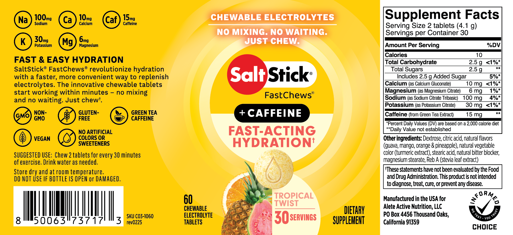 Tropical Twist Product Label