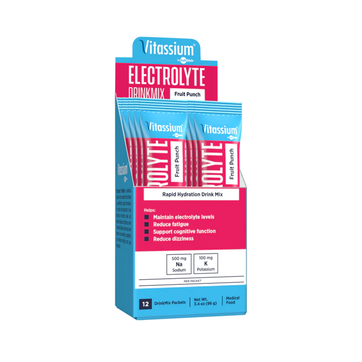 Vitassium Fruit Punch Electrolyte Drink Mix packets