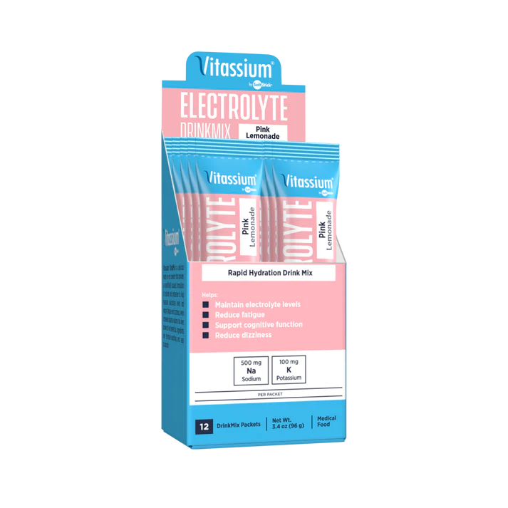 Vitassium Pink Lemonade Electrolyte Drink Mix packets