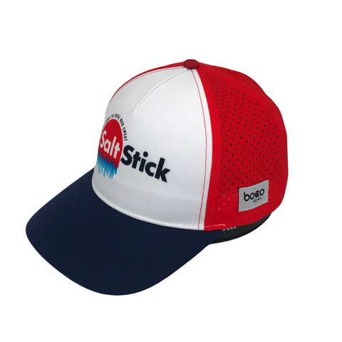 SaltStick Boco Trucker Hat white, red, and dark blue
