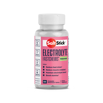 SaltStick FastChews Chewable Electrolyte Tablets Watermelon Bottle of 60