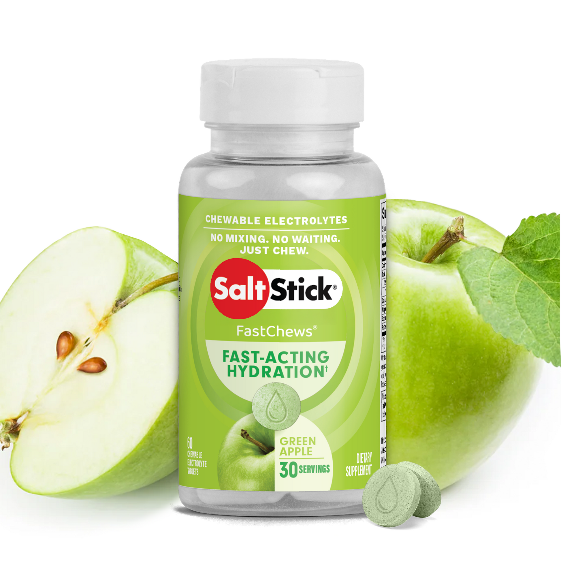 SaltStick FastChews Green Apple 60ct Bottle