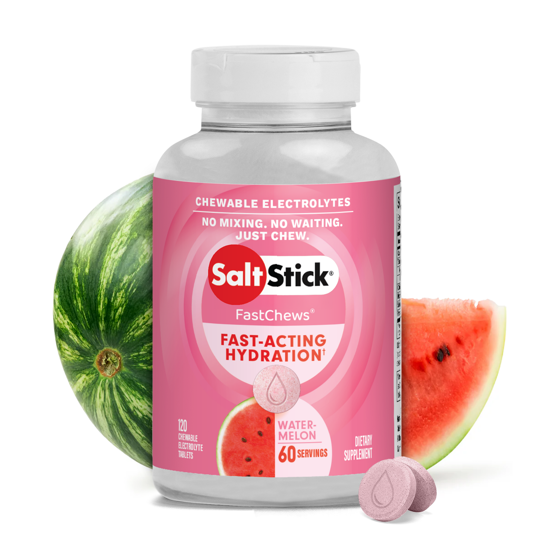 SaltStick FastChews Watermelon 120ct Bottle