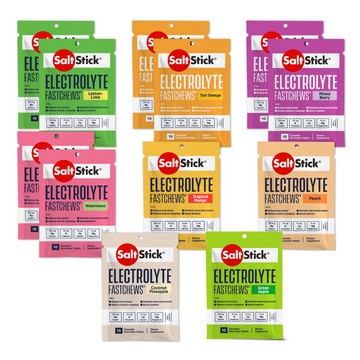 SaltStick FastChews Chewable Electrolyte Tablets Variety Box of 12 Packets