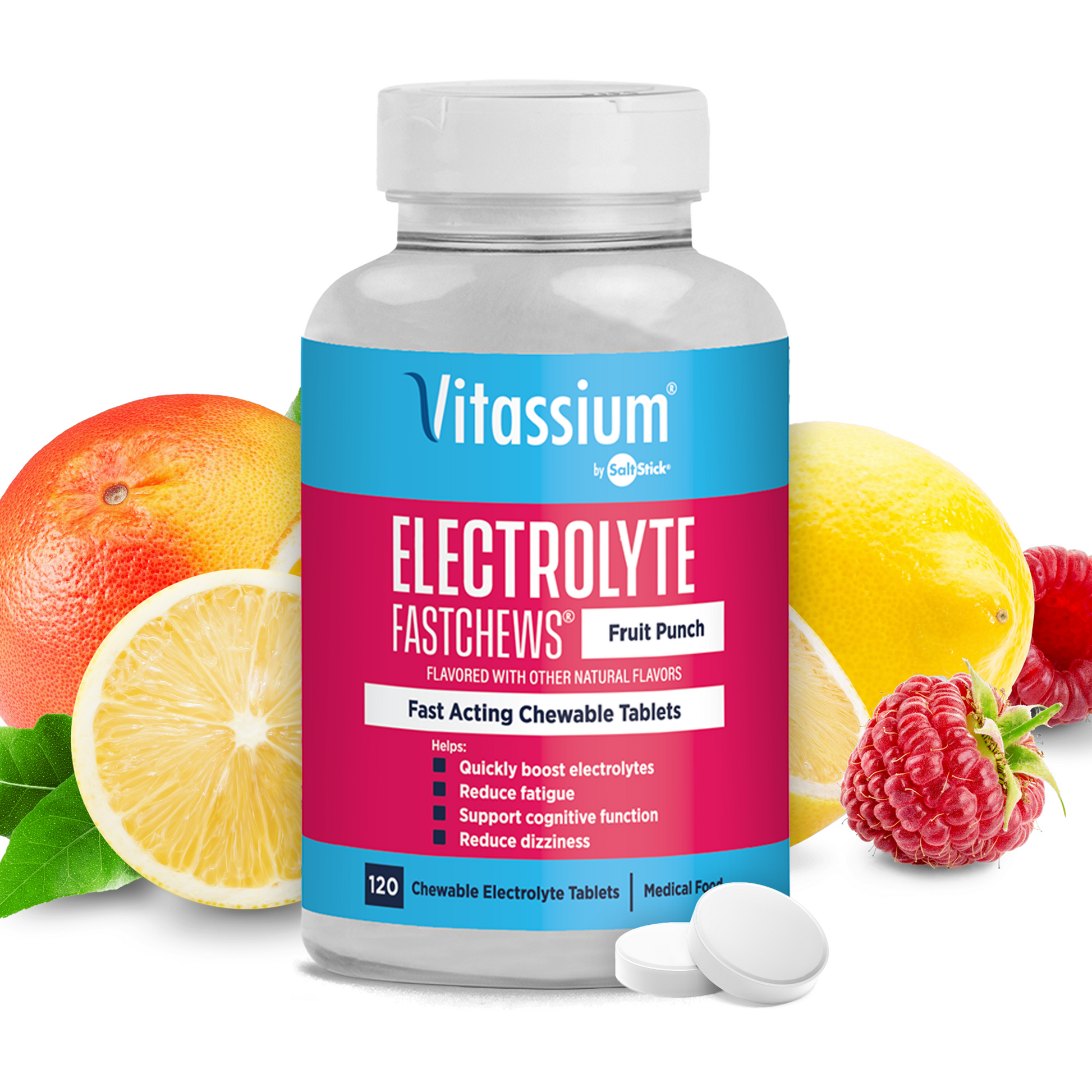 Vitassium Fruit Punch FastChews 120ct bottle