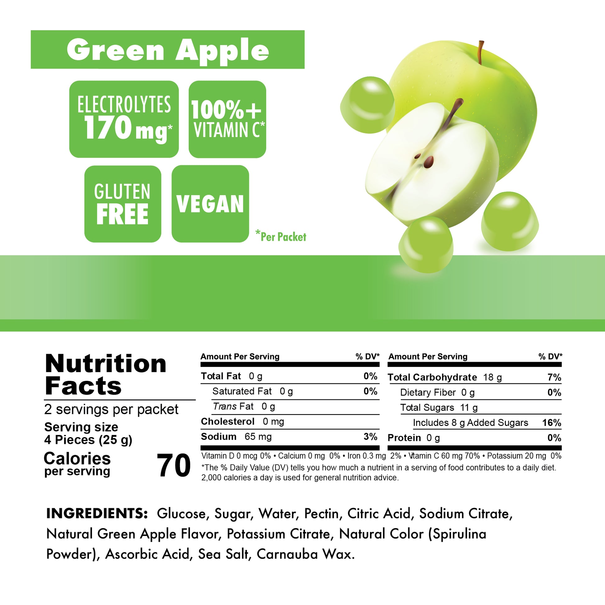 Green Apple Chews Nutrition Facts