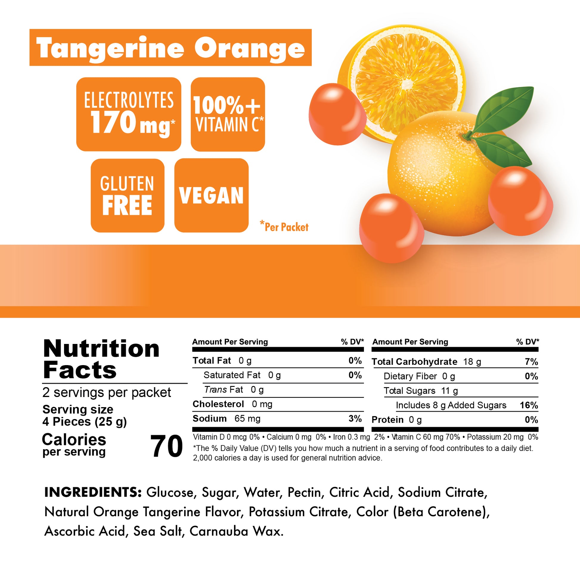 Tangerine Orange Chews Nutrition Facts