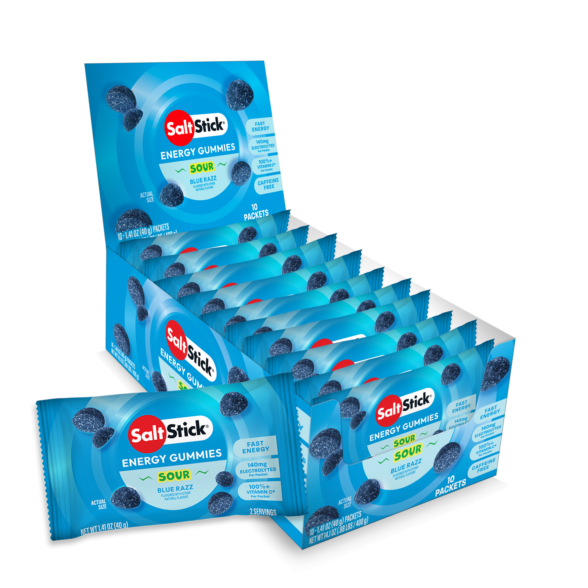 sour blue razz energy gummies - carton