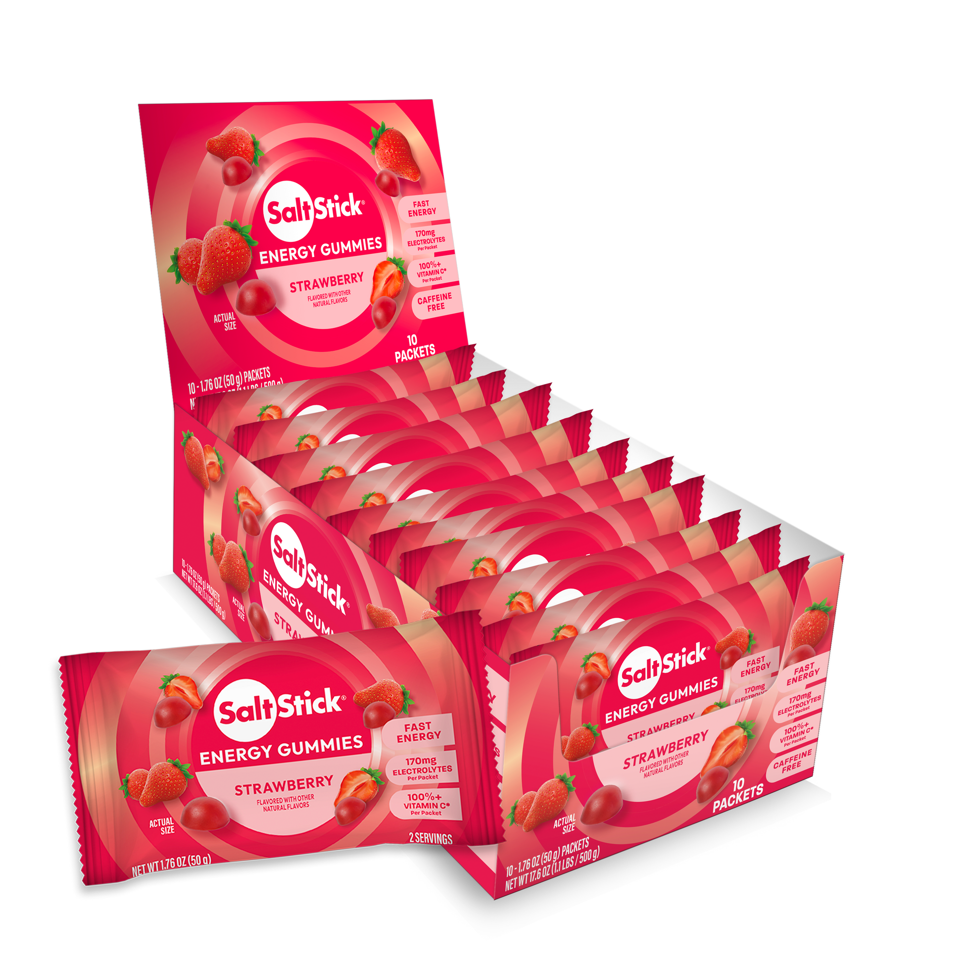 strawberry energy gummies open carton