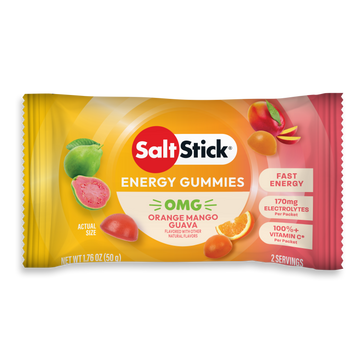 saltstick energy gummies orange, mango, guava - single packet