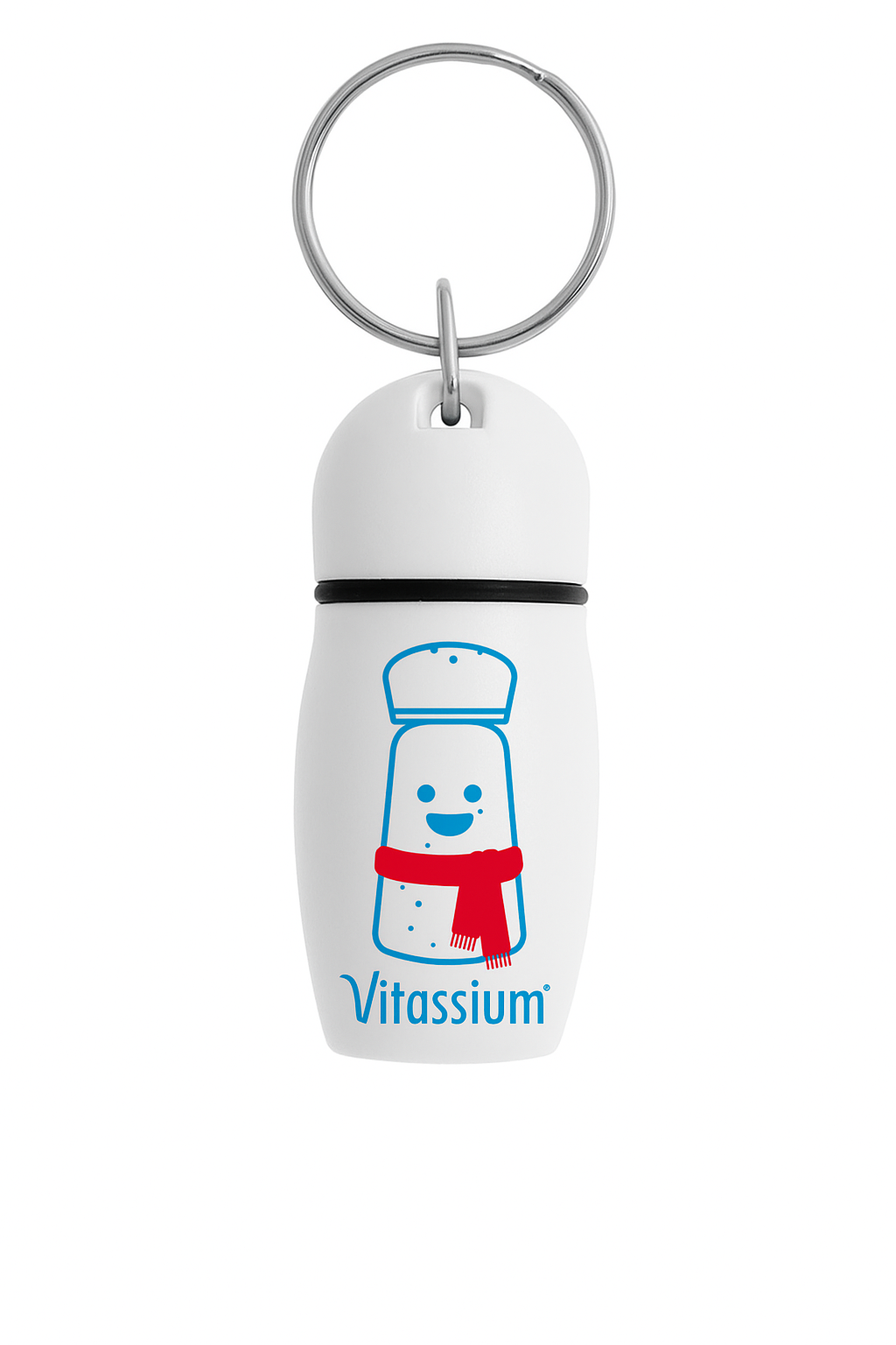 Salt Shaker Keychain with red scarf