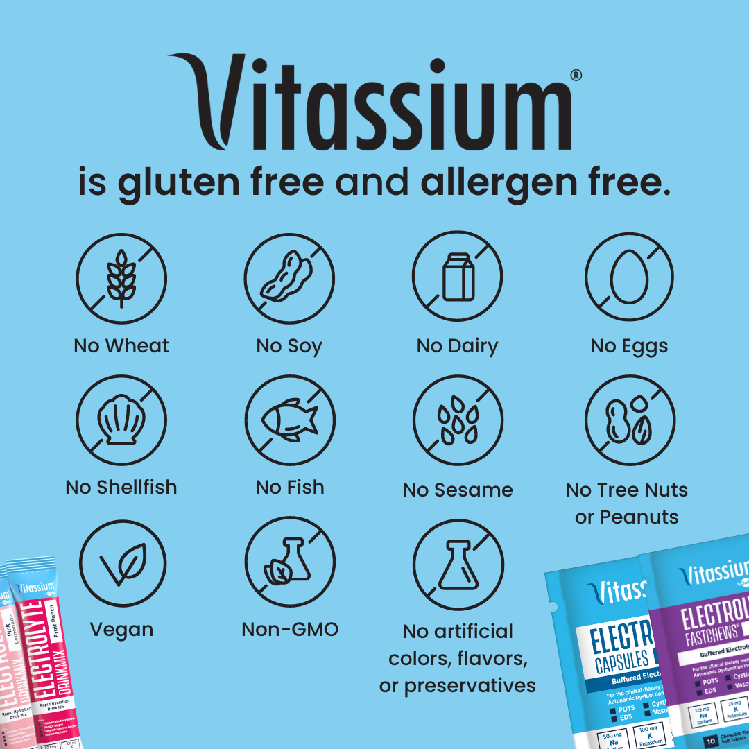Vitassium is gluten free and allergen free