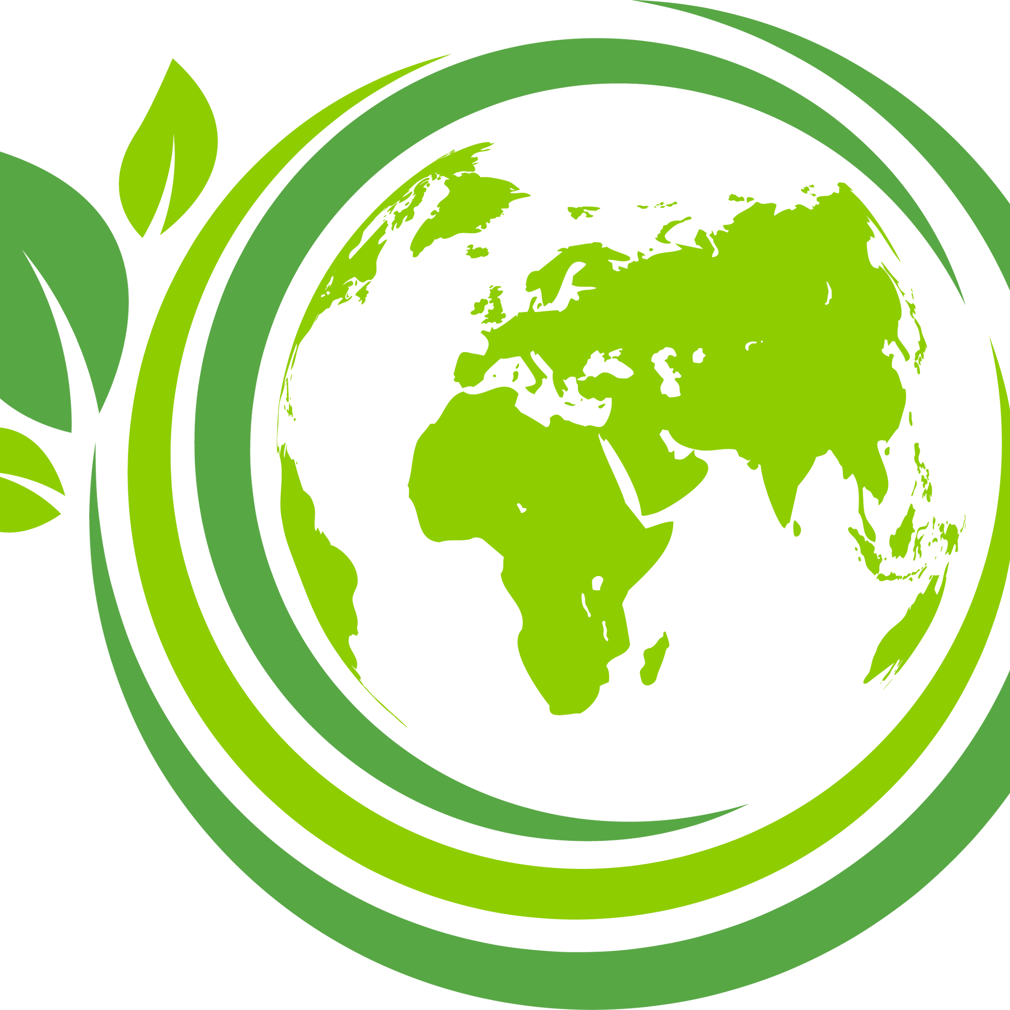 The world surrounded by green plants symbolizing conservation.