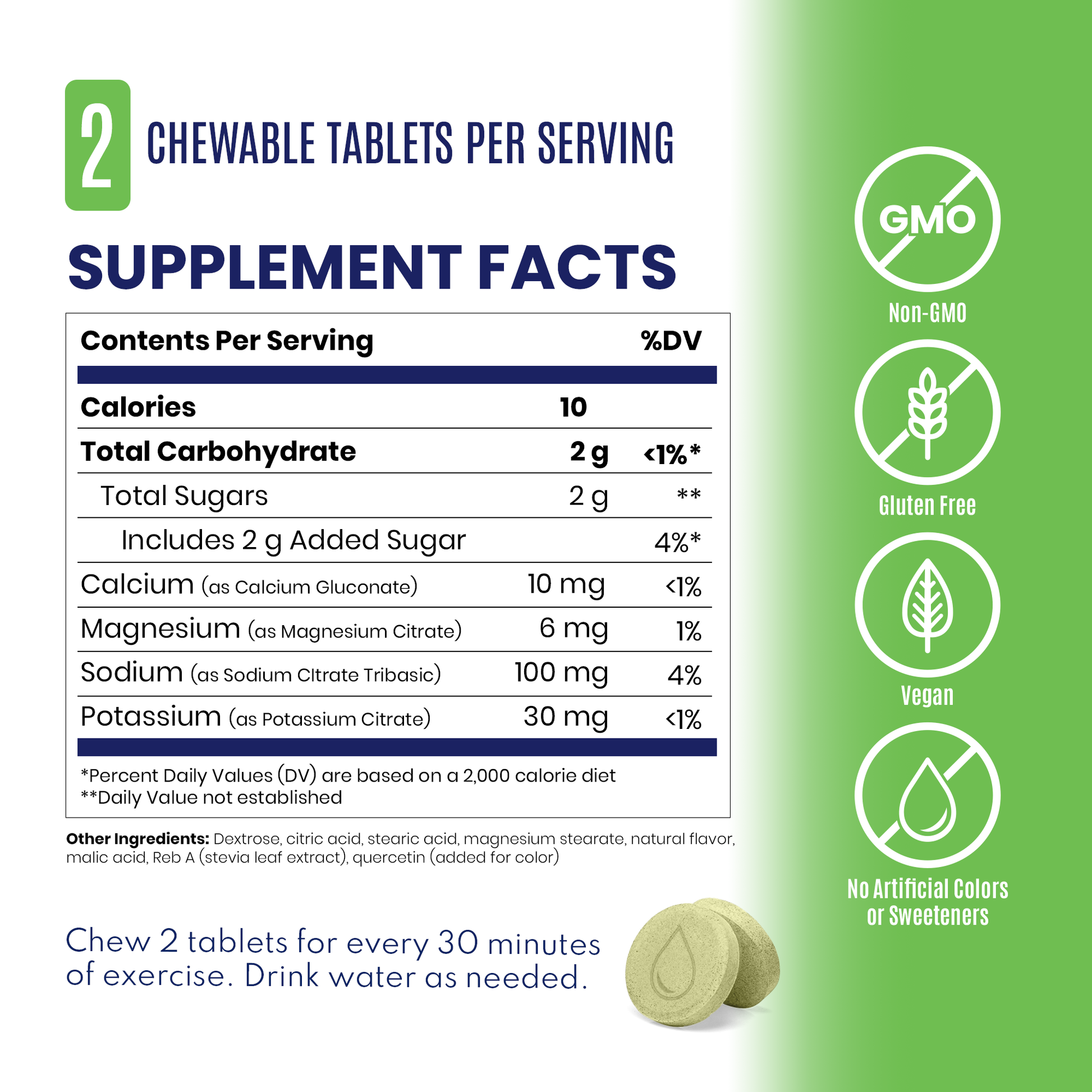 lemon lime fastchews supplement facts panel 