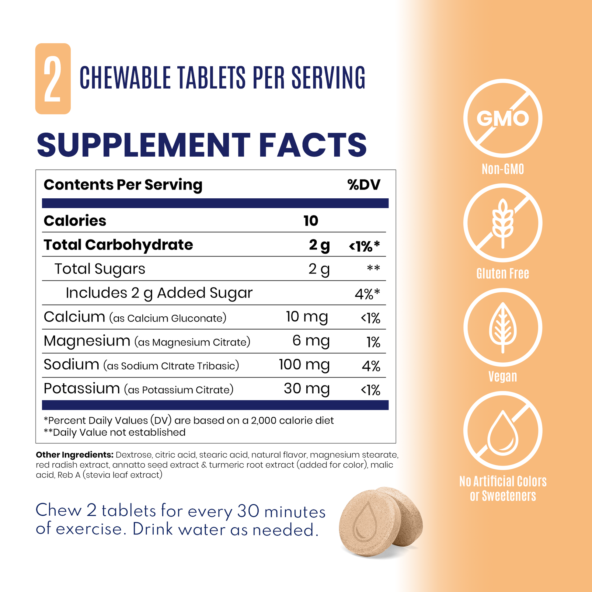 peach fastchews supplement facts panel 