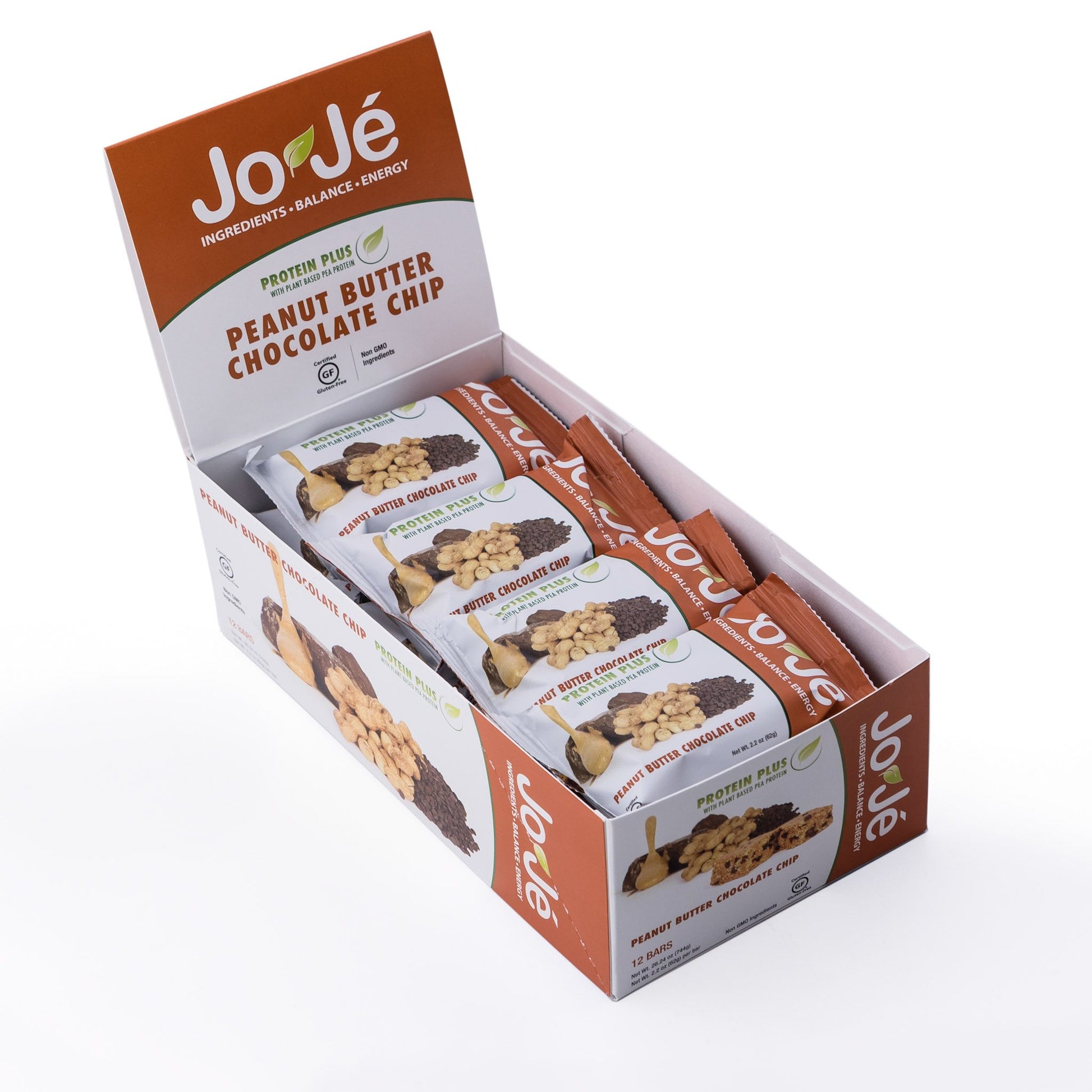 JoJé Peanut Butter Chocolate Chip Bar display box of 12