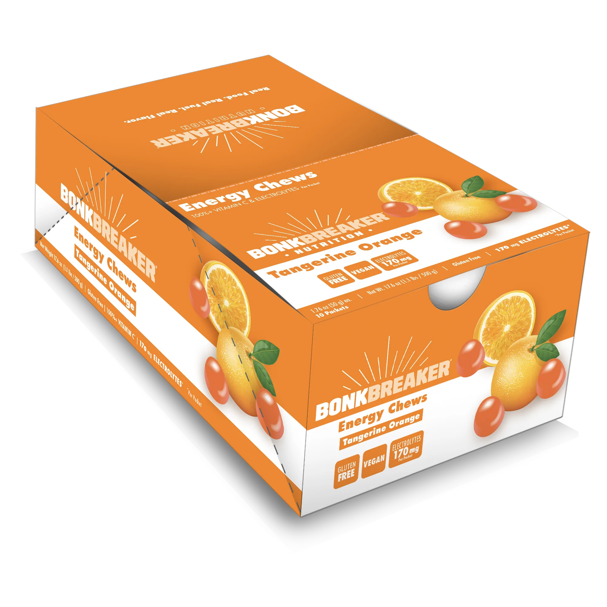 Bonk Breaker Tangerine Orange Energy Chews box of 12 packets