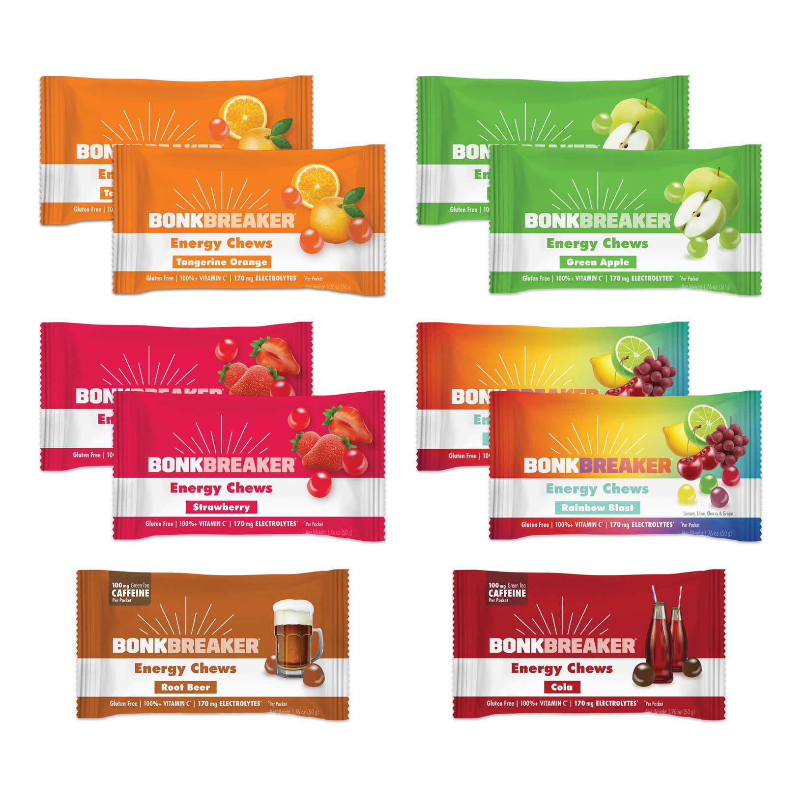 Bonk Breaker Energy Chews, Assorted Flavor Variety Pack