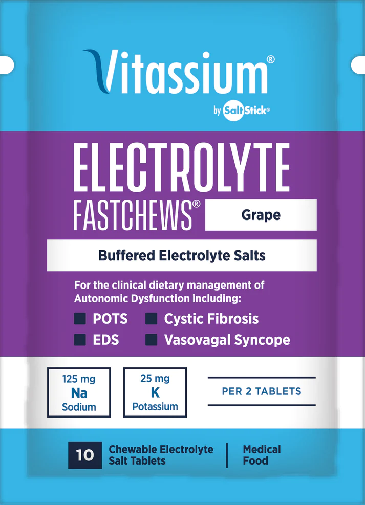 Vitassium FastChews Chewable Electrolyte Salt Tablets Fruit Punch Packet of 10