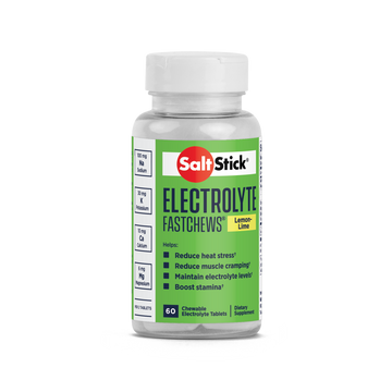 SaltStick FastChews Chewable Electrolyte Tablets Lemon-Lime Bottle of 60