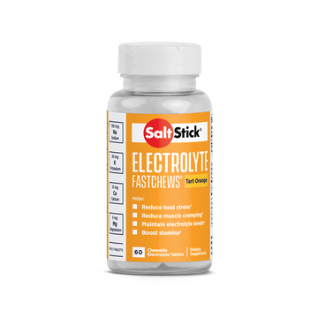 SaltStick FastChews Chewable Electrolyte Tablets Tart Orange Bottle of 60