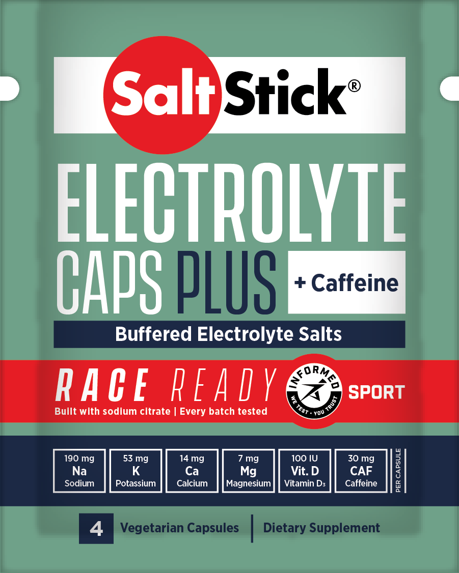 SaltStick Race Ready Electrolyte Caps Plus with Caffeine Packet of 4