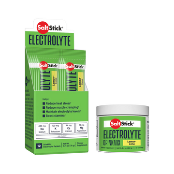 SaltStick Electrolyte Drink Mix Lemon-Lime in Stick Packets and Tub